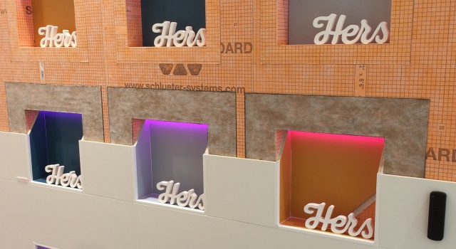 Schlüter-KERDI-BOARD-NLT with different LED colours